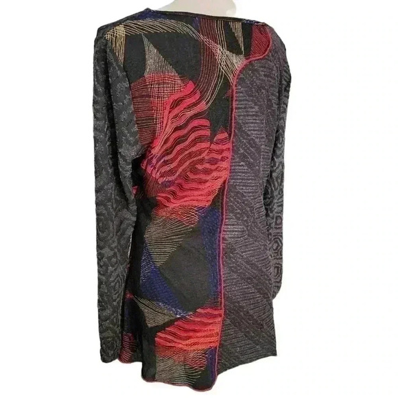 Minkas Stevie Nicks Women L Boho Witchy Sheer Patchwork Blouse - Picture 9 of 12